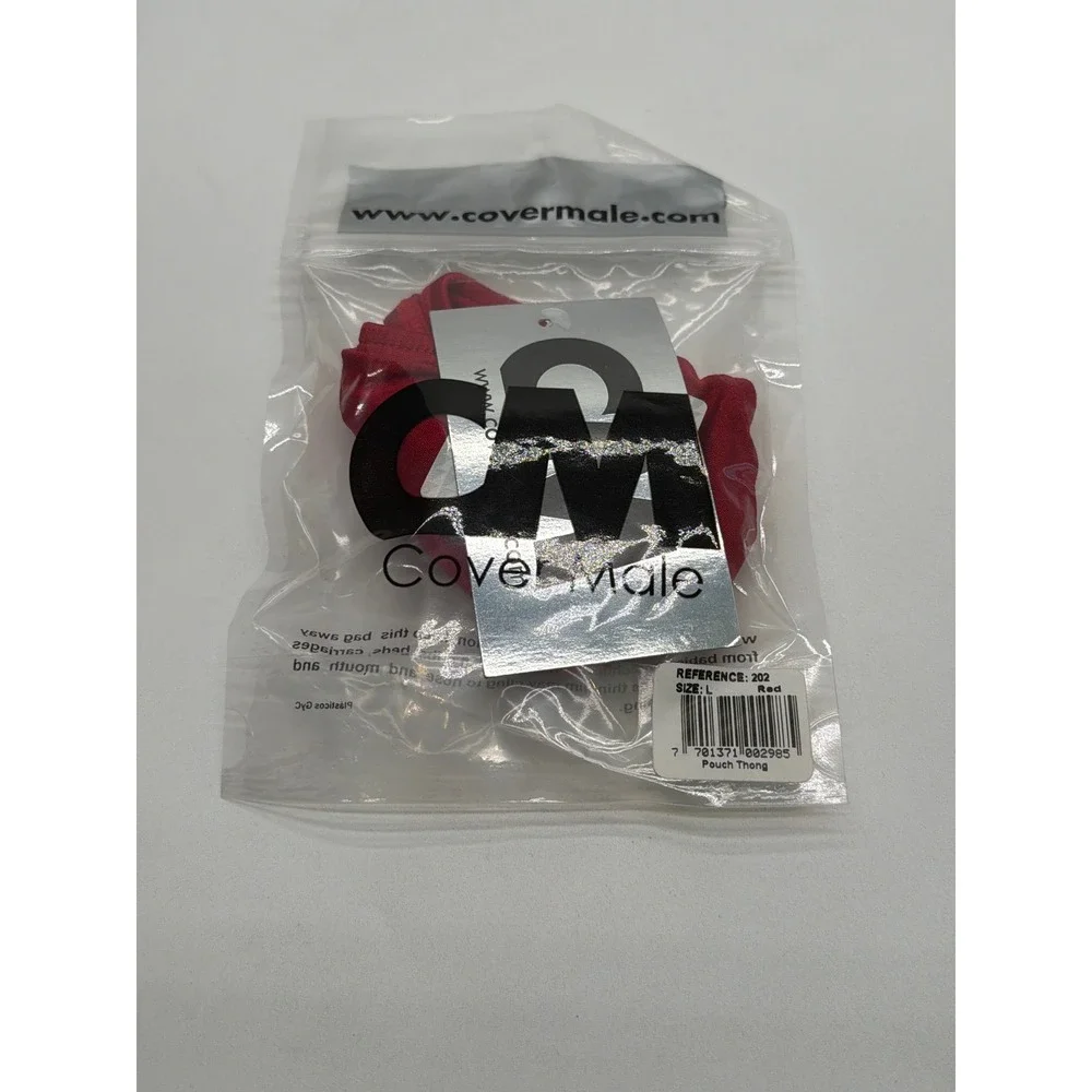 Cover Male Mens Red Pouch Thong Low Rise Underwear Size L 202